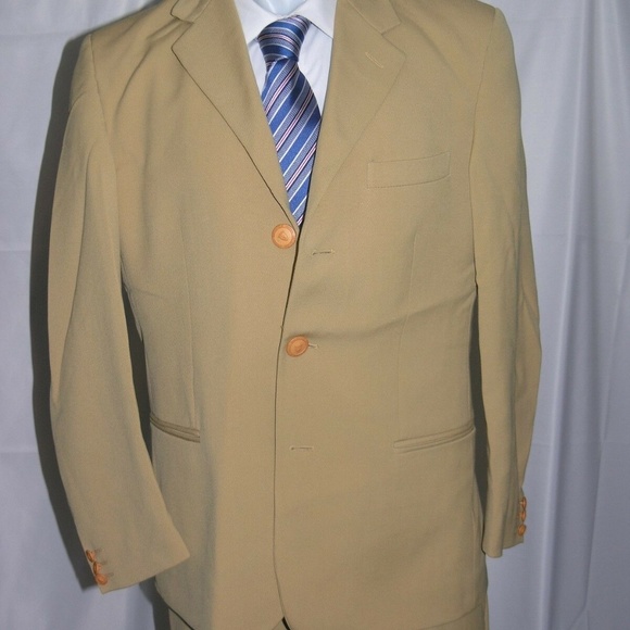 istante by Versace Vintage Beige Gabardine Three Button Suit 40 - Picture 4 of 8